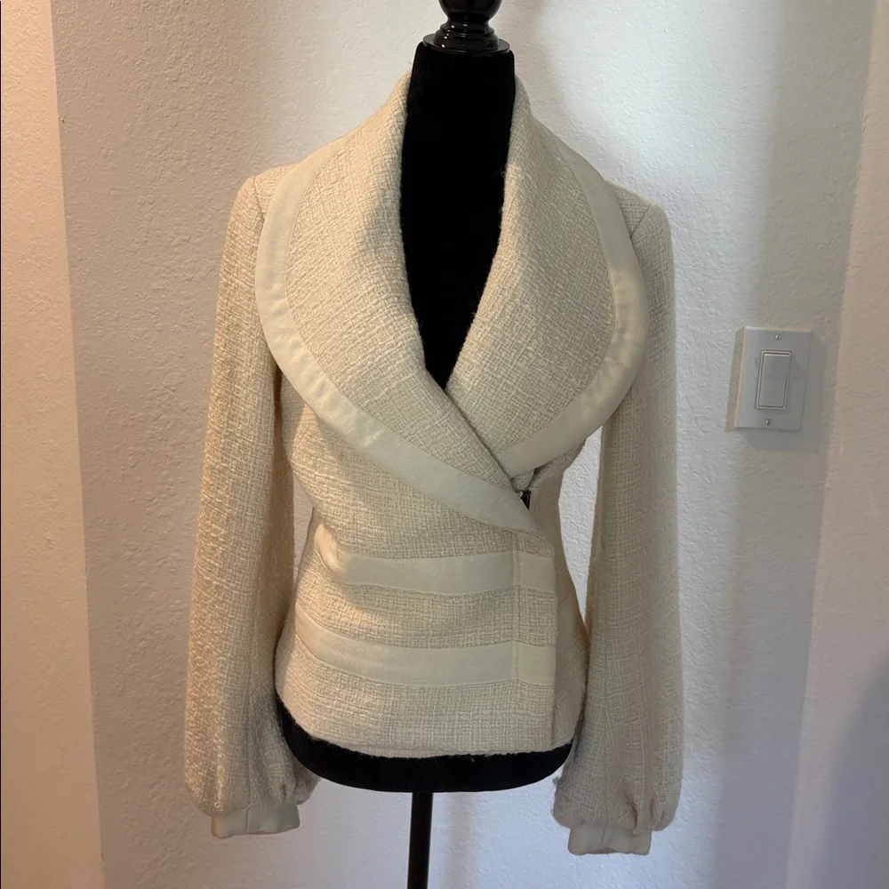 Yaya Chic Cream Textured Jacket - Picture 1 of 6